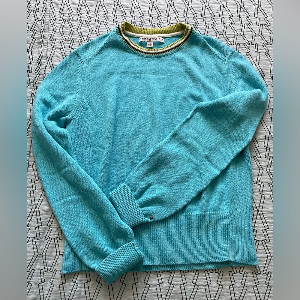 Tommy Hilfiger Large Women’s Teal Crewneck Sweater
